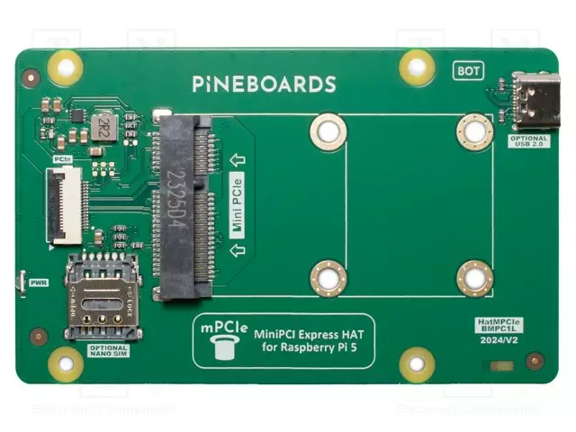 LAAJENNUSLEVY - PCIE,SIM,USB - ADAPTERI - RASPBERRY PI 5 - 3A - Embedded järjestelmien lisätarvikkeet - BMPC1L - 1