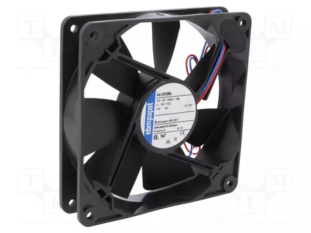 LAITETUULETIN - DC - 12VDC - 119X119X25MM - 114M3/H - 32DBA - DC 12V tuulettimet - 4412FGML - 1