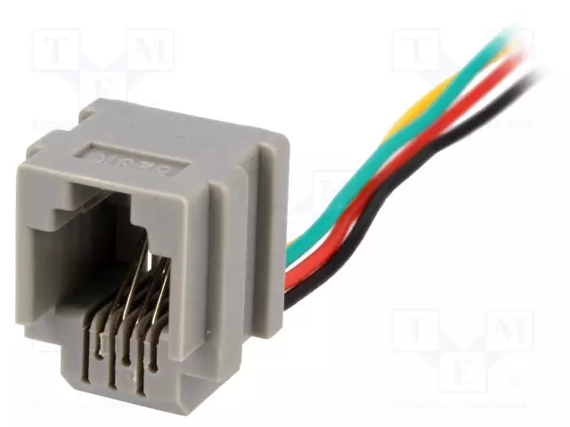 LIITIN: RJ11 - PISTORASIA - 200MM - PIN: 4 - 6P4C - PANEELIASENNETTAVA - RJ liittimet - RJ11GL - 1