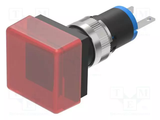 MERKKIVALO: LED - KUPERA - PUNAINEN - 12VDC - 15,8X15,8MM - 18 - JUOTTOON - Merkkivalot ja pienoislamput - 18-081.0052L - 1