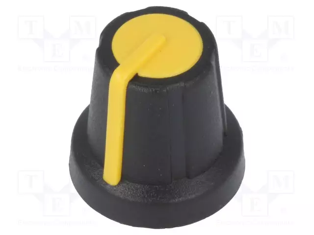 NUPPI - PIENOIS-ABS - ØAKSELIN: 6MM - Ø16X16MM - MUSTA - Potentiometrien nupit - GMN-2YL - 1
