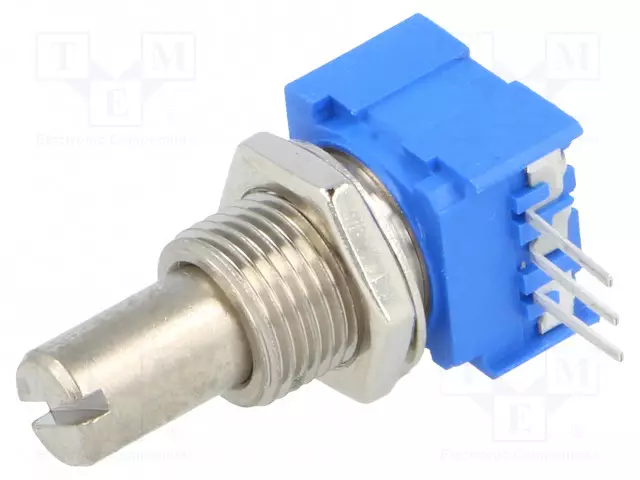 POTENTIOMETRI: AKSIAALINEN - THT - 1W - 10KOHM - ±10% - 290° - PIIRILEVYLLE - Audiopotentiometrit - 51AAD-B24-A15L - 1