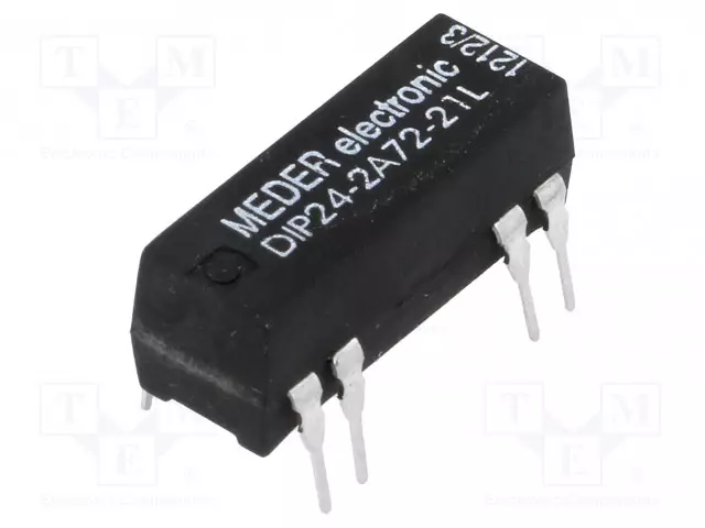 RELE: TYHJIÖRELE - DPST-NO - UKELAN: 24VDC - 1A - MAX.200VDC - 290MW - PCB - Reedreleet - DIP24-2A72-21L - 1