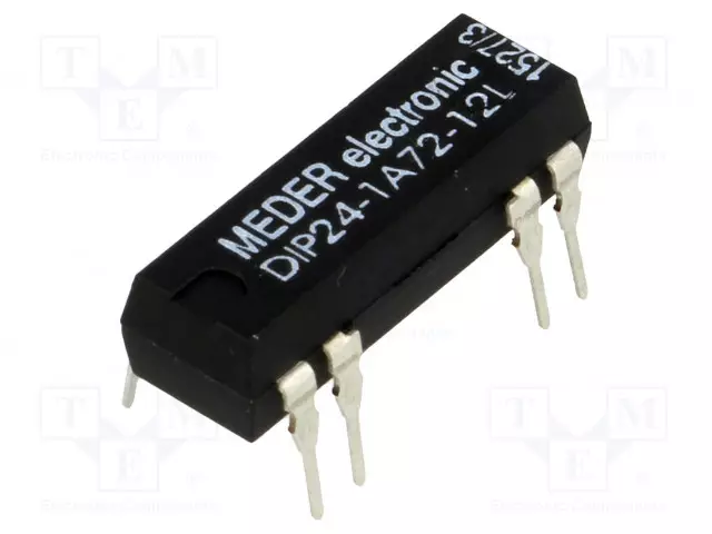 RELE: TYHJIÖRELE - SPST-NO - UKELAN: 24VDC - 1A - MAX.200VDC - 290MW - PCB - Reedreleet - DIP24-1A72-12L - 1