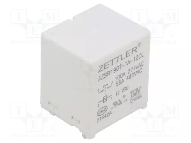 TEHORELE - SPST-NO - UKELAN: 12VDC - 100A - PCB - Tehoreleet - AZSR190T-1A-12DL - 1
