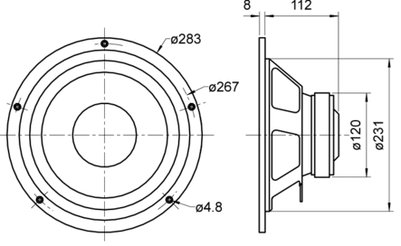 BASSOELEMENTTI VISATON W 250 S 8 OHM - Bassoelementit - W250S-8OHM - 2