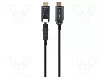 KAAPELI - MICRO HDMI PISTOKE,MOLEMMIN PUOLIN MUSTA - HDMI, DVI, DisplayPort johdot - CCBP-HDMID-AOC-30M - 1