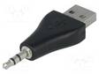 ADAPTERI - USB 2.0 - JACK 3,5MM 3PIN PISTOKE,USB A PISTOKE - USB kaapelit ja adapterit - USB-AMJACK3.5M - 1