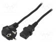 KAAPELI - 3X1MM2 - CEE 7/7 (E/F) KULMAPISTOKE,IEC C13 NAARAS- - Tietokone- ja  laitejohdot - PC-186-VDE-5M - 1