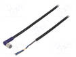 KYTKENTÄKAAPELI - M8 - PIN: 3 - KULMA - 2M - PISTOKE - 0,5A - -10÷65°C - Teollisuus anturikaapelit - XS3FLM8PVC3A2M - 1
