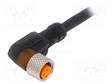 LIITIN: M8 - 5M - NAARAS - PIN: 3 - 90° KULMA - PISTOKE - PUR - M8 liittimet - RKMWV3-2245M - 1