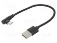 KAAPELI - CABLEXPERT - USB 2.0 - USB A PISTOKE,USB C KULMALIITIN - USB kaapelit ja adapterit - CC-USB2-AMCML-0.2M - 1