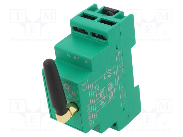 2-KANAVAINEN OHJAIN - SMART HOME - DIN-KISKOLLE - 230VAC - IP20 - IN: 2 - Rakennusautomatiikka - ROW-02M - 1
