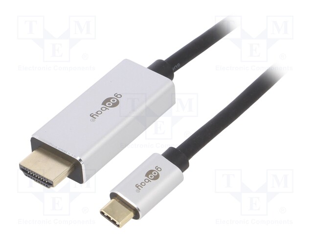 ADAPTERI - HDCP 2.2,HDMI 2.1 - HDMI-PISTOKE,USB C PISTOKE - 3M - USB kaapelit ja adapterit - USBC-HDMI-3M - 1