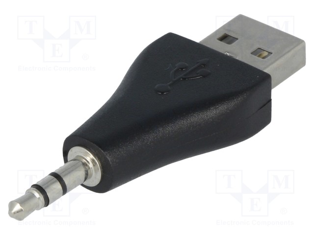 ADAPTERI - USB 2.0 - JACK 3,5MM 3PIN PISTOKE,USB A PISTOKE - USB kaapelit ja adapterit - USB-AMJACK3.5M - 1