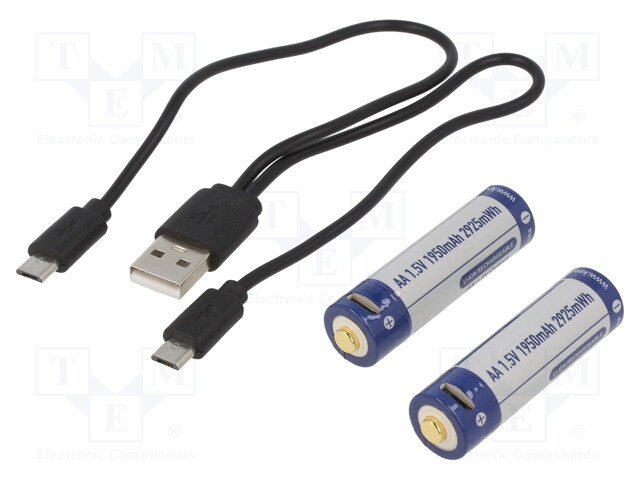 AKKU: LI-ION - AA - 1,5V - 1950MAH - Ø14,2X50,2MM - 2KPL - Akut - KP-ICR14500-195PCM - 1