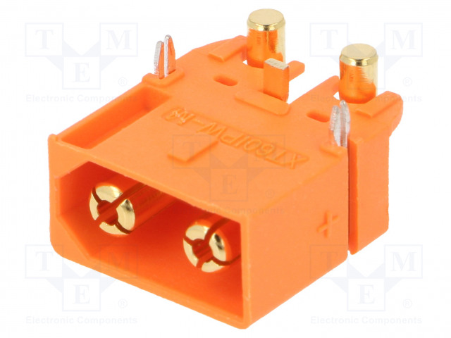 DC LIITIN XT60 - UROS - PIN: 3 - PCB - THT - ORANSSI - 30A - DC liittimet - XT60IPW-M - 1
