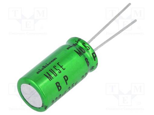 ELEKTROLYYTTIKONDENSAATTORI - BIPOLAARINEN - THT - Bipolaarikondensaattorit - UES1V221MHM - 1