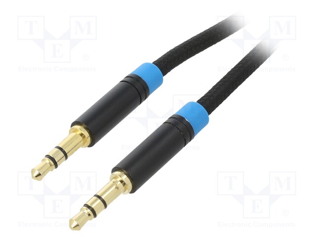 KAAPELI - JACK 3,5MM 3PIN PISTOKE,MOLEMMIN PUOLIN - 0,5M - MUSTA - Muut audio-videokaapelit - P350AC050-B-M - 1