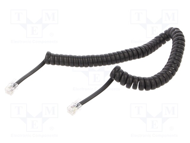 KAAPELI: PUHELIN-KIERRE-RJ10-PISTOKE,MOLEMMIN PUOLIN - MUSTA - Tietokonekaapelit ja -adapterit - TC4P4CS-2M - 1