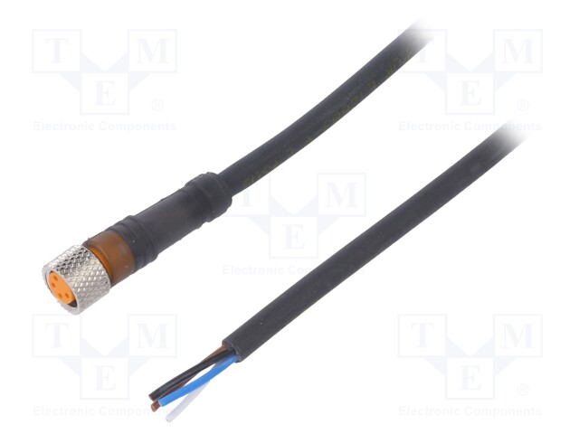 LIITIN: M8 NAARAS - PIN: 4 - SUORA - MURTOSUOJALLA,JOHTOJEN KANSSA - M8 liittimet - RKMV4-22515M - 1