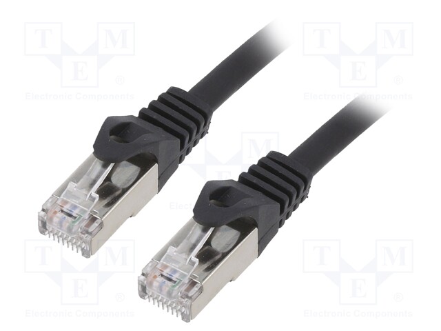 PATCH KAAPELI - S/FTP - CAT: 6A - RJ45-PISTOKE,MOLEMMIN PUOLIN - LANKA - RJ45 Ethernet kaapelit - PP6A-LSZHCU-BK-1M - 1