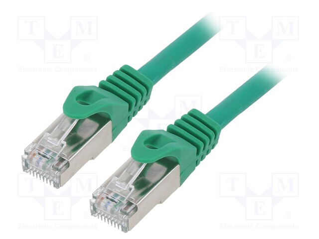 PATCH KAAPELI - S/FTP - CAT: 6A - RJ45-PISTOKE,MOLEMMIN PUOLIN - LANKA - RJ45 Ethernet kaapelit - PP6A-LSZHCU-G-1M - 1