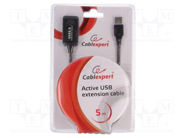 USB-TOISTIN - USB 2.0 - USB A RASIA,USB A PISTOKE - 5M - MUSTA - USB kaapelit ja adapterit - UAE-01-5M - 1