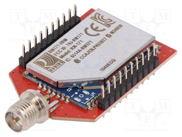 WIFI MODUULI - IEEE 802.11B/G - GPIO,SPI SLAVE,UART - THT - 54MBPS - IoT (WiFi/Bluetooth) moduulit - RN171XVS-IRM - 1