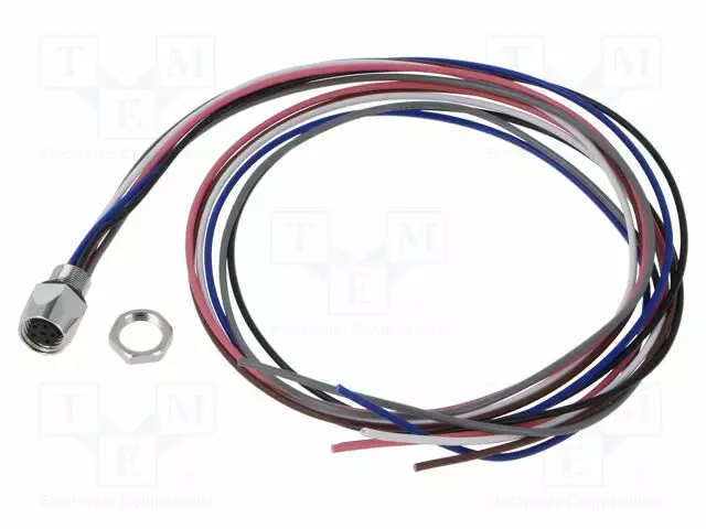 LIITIN: M8 - NAARAS - PIN: 6 - 32V - IP67 - PANEELIASENNETTAVA,TAKAMUUTTERI - 1,5A - M8 liittimet - 0820-06-T8CW-05M - 1