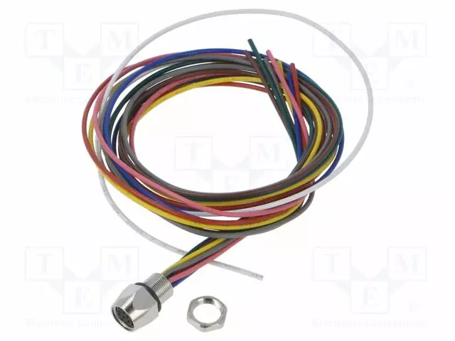 LIITIN: M8 - NAARAS - PIN: 8 - 32V - IP67 - PANEELIASENNETTAVA,TAKAMUUTTERI - 1,5A - M8 liittimet - 0820-08-T8CW-05M - 1