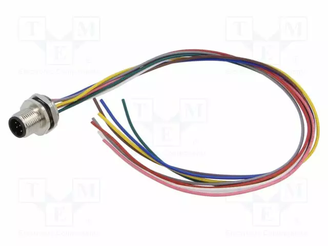 LIITIN: M12 - PISTORASIA - UROS - 1,5A - 30V - PIN: 8 - IP67 - SUORA - JOHDOT - Erikoisliittimet - 1230-08-T16CW-03M - 1