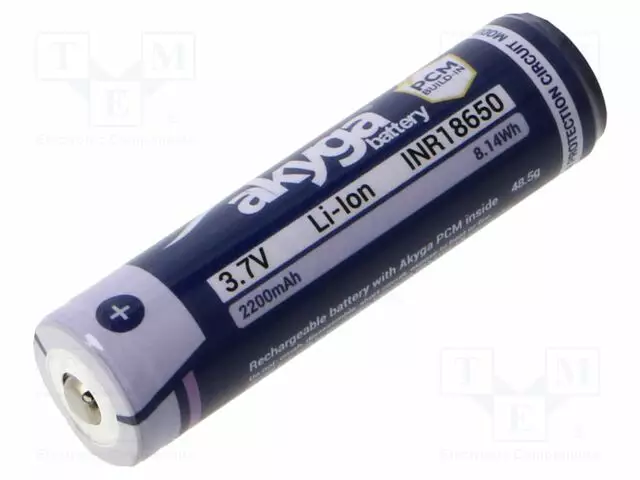 AKKU: LI-ION - 18650,MR18650 - 3,7V - 2200MAH - Ø18,5X69,5MM - 1,5A - Akut - INR18650-22M-PCM - 1