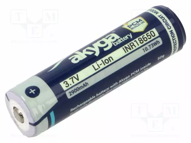AKKU: LI-ION - 18650,MR18650 - 3,7V - 2900MAH - Ø18,5X69,5MM - 1,5A - Akut - INR18650-29M-PCM - 1