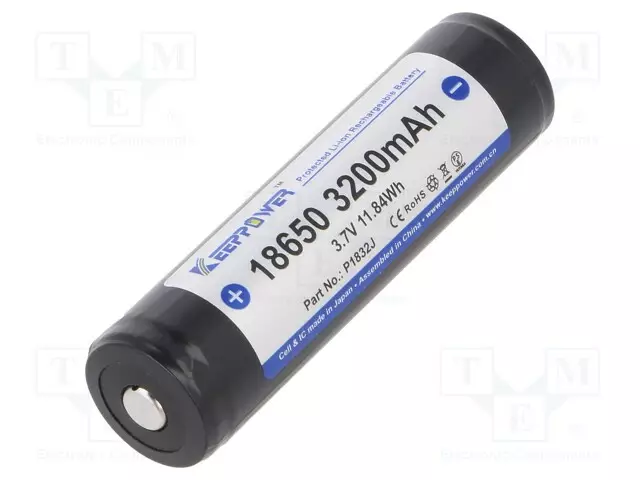 AKKU: LI-ION - 18650,MR18650 - 3,7V - 3200MAH - Ø18,5X69MM - 10A - Akut - ICR18650-320PCM - 1