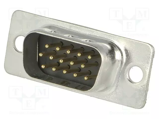 LIITIN: D-SUB HD - PIN: 15 - PISTOKE - UROS - JOHTOON - JUOTETTAVA - D liittimet - HDS-15-M-T-B-M - 1