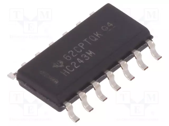 IC: DIGITAALINEN - BUS TRANSCEIVER - CH: 4 - CMOS - SMD - SO14 - 2÷6VDC - HC - Puskurit, lähettimet, ajurit - CD74HC243M - 1