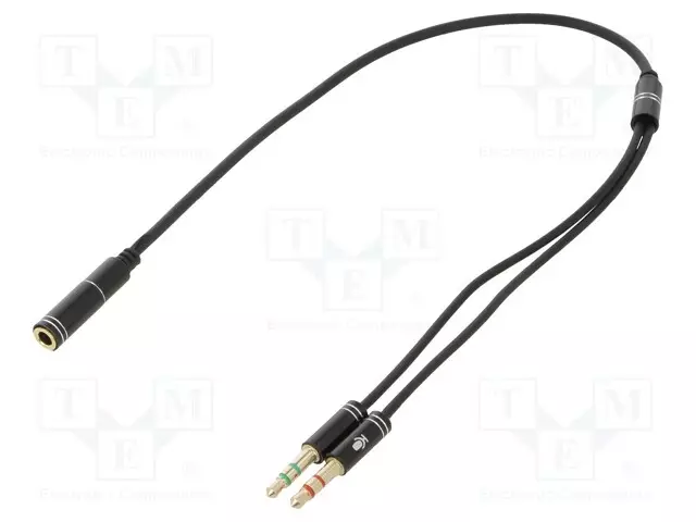 KAAPELI - 0,2M - MUSTA - PVC - KOT.MAT: METALLI - Muut audio-videokaapelit - CCA-418M - 1