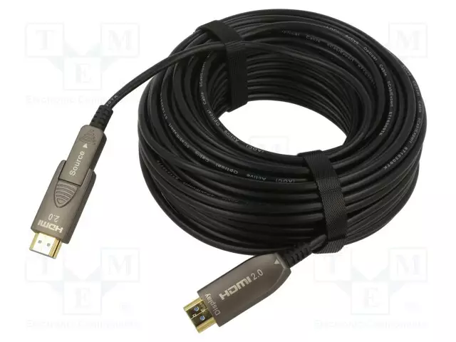 KAAPELI - MICRO HDMI PISTOKE,MOLEMMIN PUOLIN MUSTA - HDMI, DVI, DisplayPort johdot - CCBP-HDMID-AOC-20M - 1