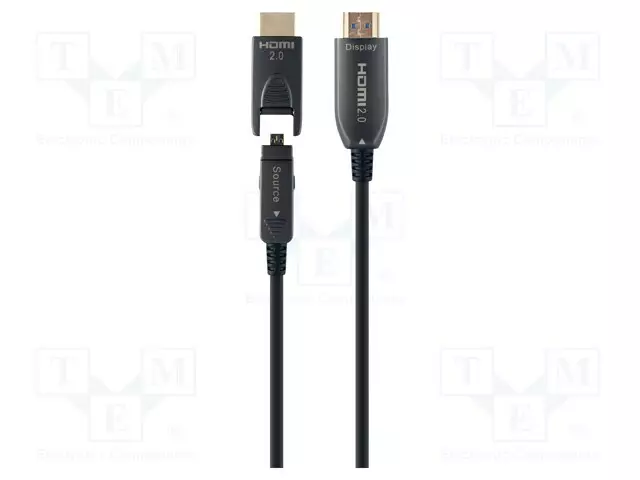 KAAPELI - MICRO HDMI PISTOKE,MOLEMMIN PUOLIN MUSTA - HDMI, DVI, DisplayPort johdot - CCBP-HDMID-AOC-30M - 1