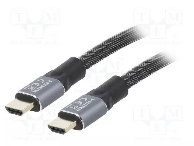 KAAPELI - HDMI-PISTOKE,MOLEMMIN PUOLIN - TEKSTIILI - HDMI 2.0 - HDMI, DVI, DisplayPort johdot - CCBP-HDMI-10M - 1