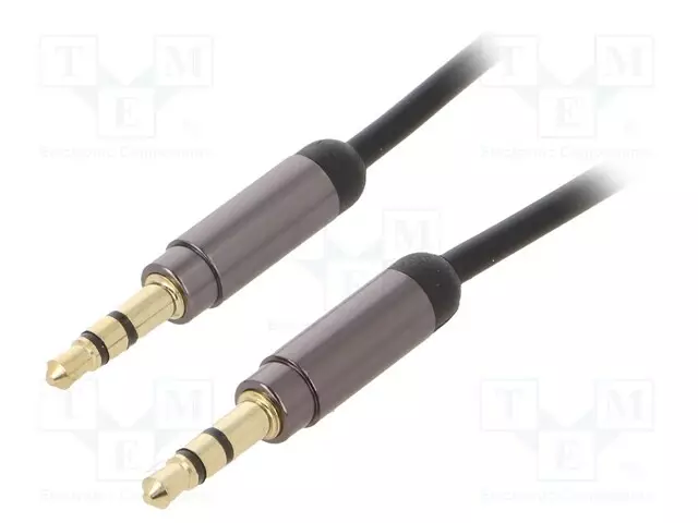 KAAPELI - JACK 3,5MM 3PIN PISTOKE,MOLEMMIN PUOLIN - 1M - MUSTA - Muut audio-videokaapelit - CCAP-444-1M - 1