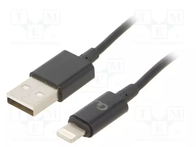 KAAPELI - CABLEXPERT - USB 2.0 - KULLATTU - 1M - MUSTA - 480MBPS - USB kaapelit ja adapterit - CC-USB2P-AMLM-1M - 1