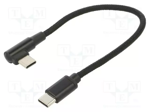 KAAPELI - CABLEXPERT - USB 2.0 - USB C PISTOKE,USB C KULMALIITIN - USB kaapelit ja adapterit - CC-USB2-CMCML-0.2M - 1
