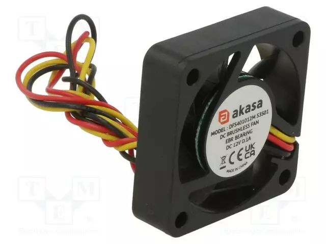 LAITETUULETIN - DC - 12VDC - 40X40X10MM - 28,5DBA - EBR - MUSTA - DC 12V tuulettimet - DFS401012M - 1