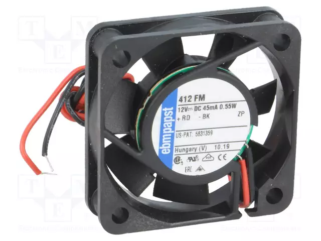 LAITETUULETIN - DC - 12VDC - 40X40X10MM - 6M3/H - 17DBA - LIUKU - DC 12V tuulettimet - 412FM - 1