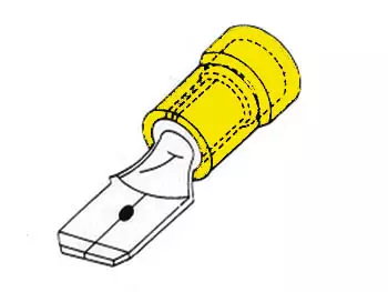 MALE CONNECTOR 6.4mm YELLOW, 10pcs/blister - DC liittimet - FYM - 1