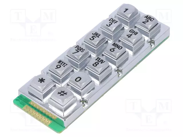 NÄPPÄIMISTÖ: METALLI - PAINIKK.LKM: 12 - EI OLE - METALLIOHM - 1,5N - Metalliset alfanumeeriset näppäimistöt - AK-206-A-SSB-WP-MM - 1