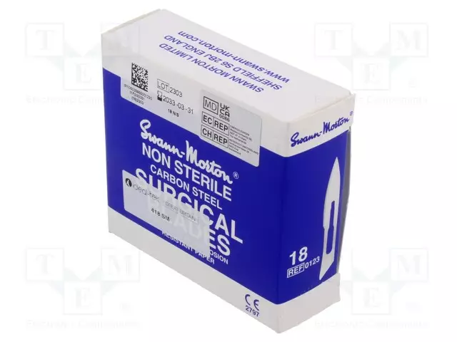 TERÄ - L: 53,6MM - W: 8,7MM - PAKS.: 0,4MM - 100KPL - Sakset ja puukot - 418-SM - 1