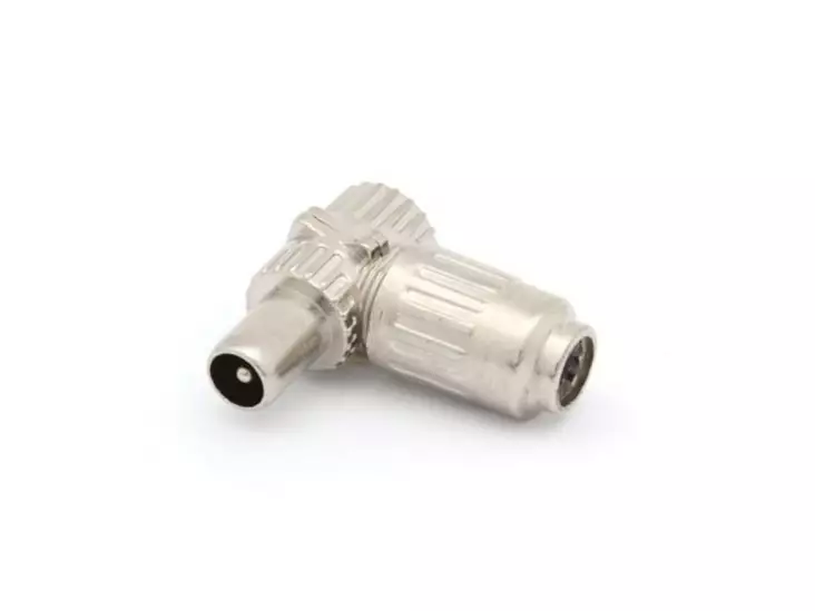 TV PLUG 90° MALE, FULL METAL SCREENED, 9.5mm/2.3mm - Plugit ja jakit - CV001M - 1